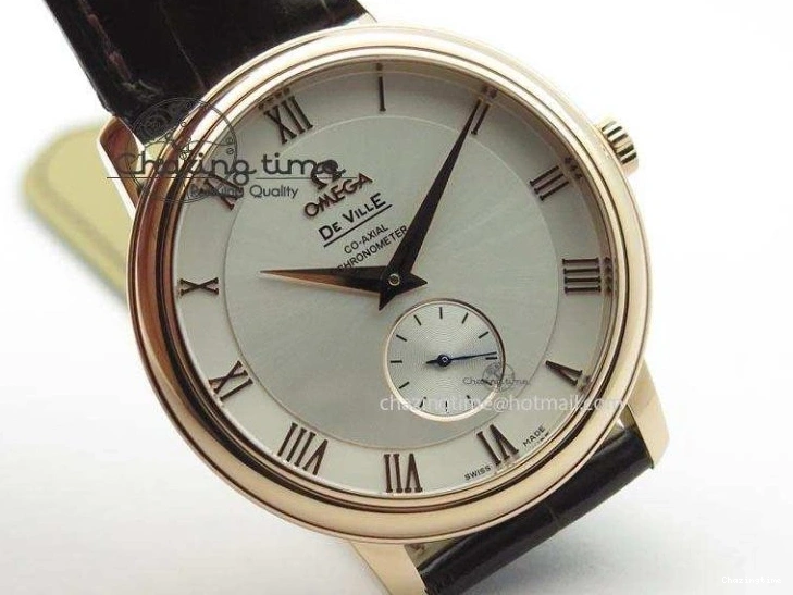 0316 Popular De Ville MK 1:1 Best Edition RG White Dial On Black Leather Asian Seagull T1701 (Sec@6) 8237